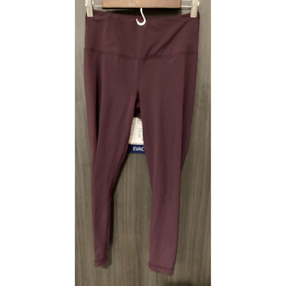 Yogalicious Leggings Women's Medium‎ Burgundy Ankle Length Side Pockets